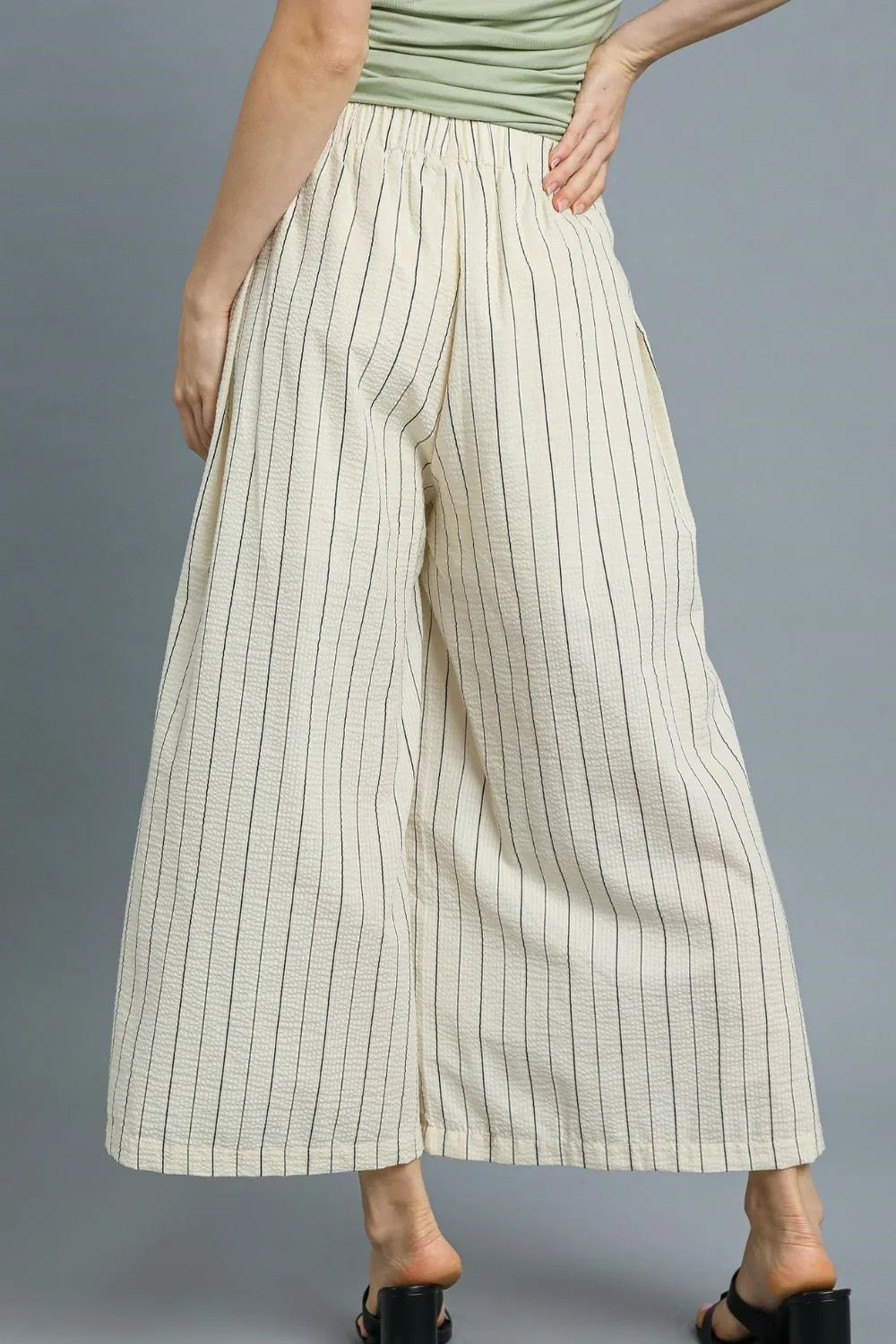 By The Bay Wide Leg Striped 100 Cotton Pants