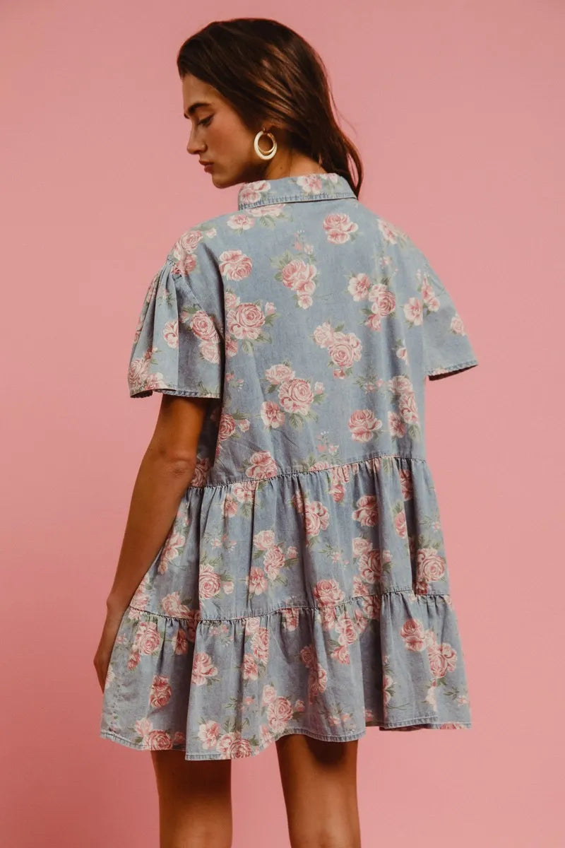 Rosewood Dreams Cotton Shirt Dress