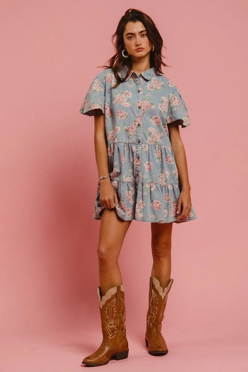 Rosewood Dreams Cotton Shirt Dress