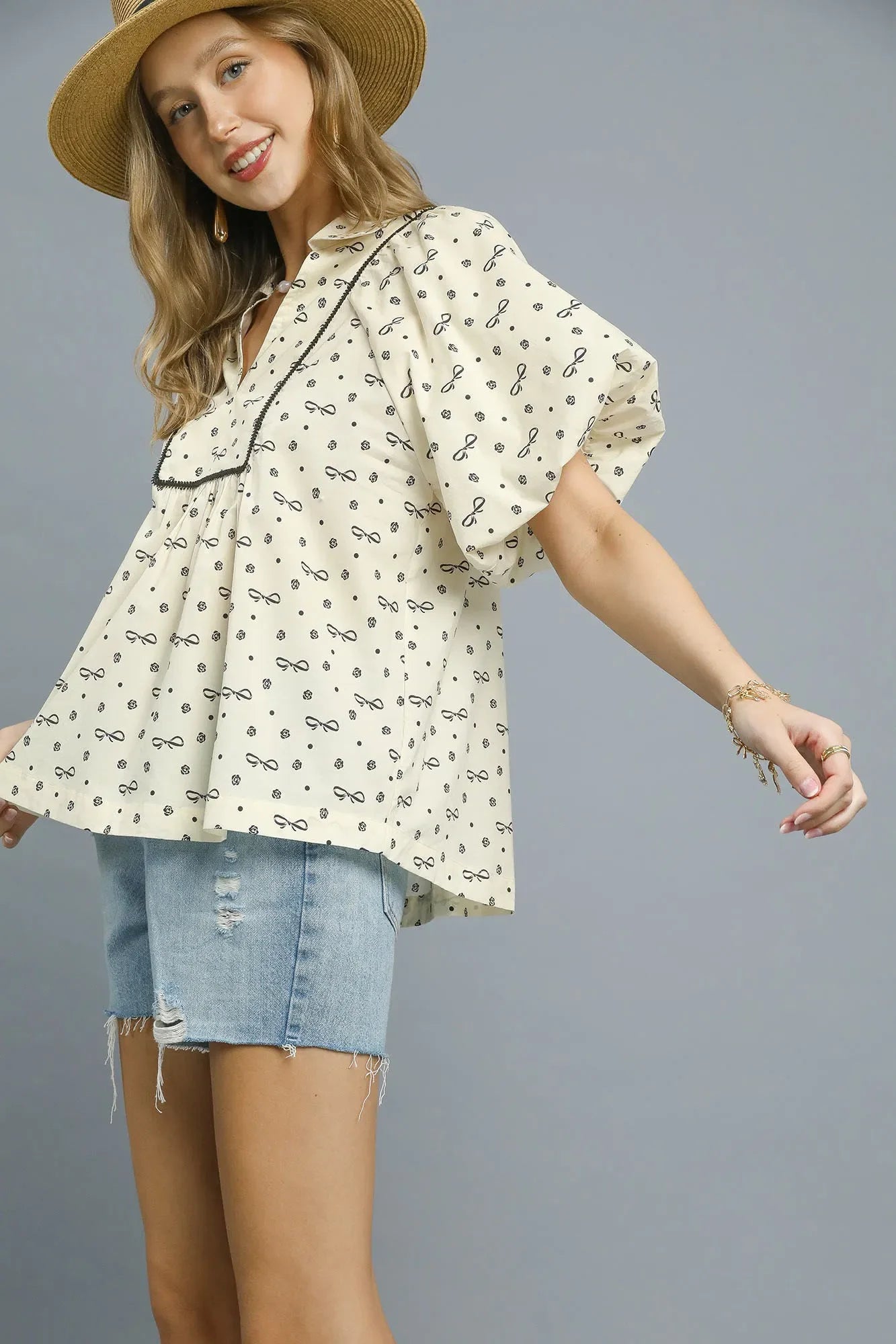 Coquette Cutie Cotton Bow Blouse