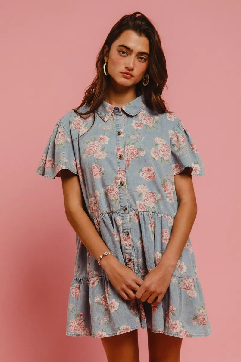 Rosewood Dreams Cotton Shirt Dress