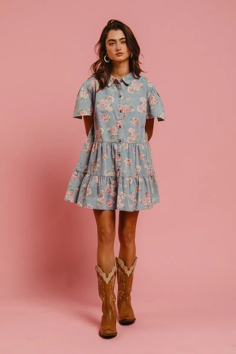 Rosewood Dreams Cotton Shirt Dress