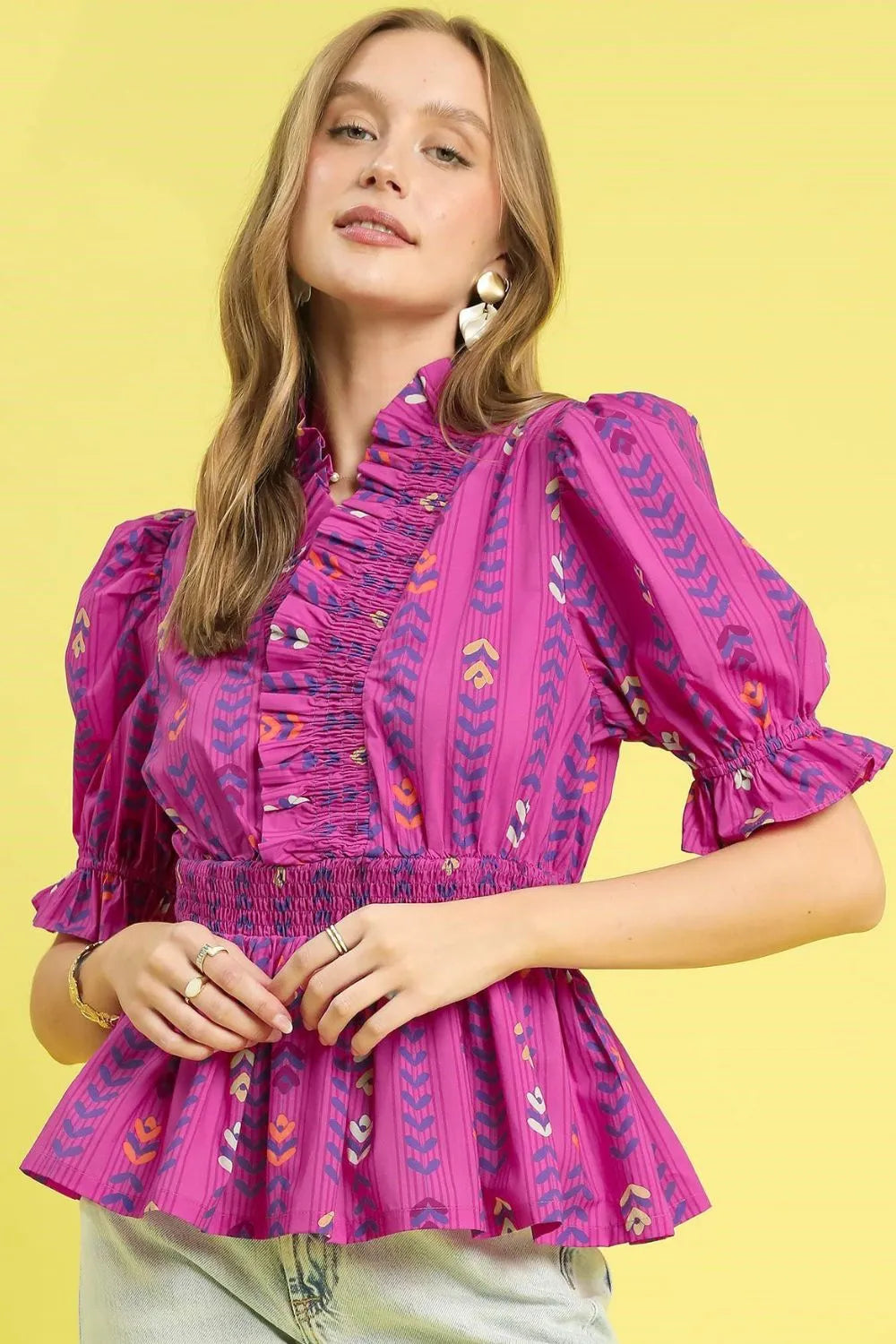 Nomadic Muse Magenta Peplum Blouse