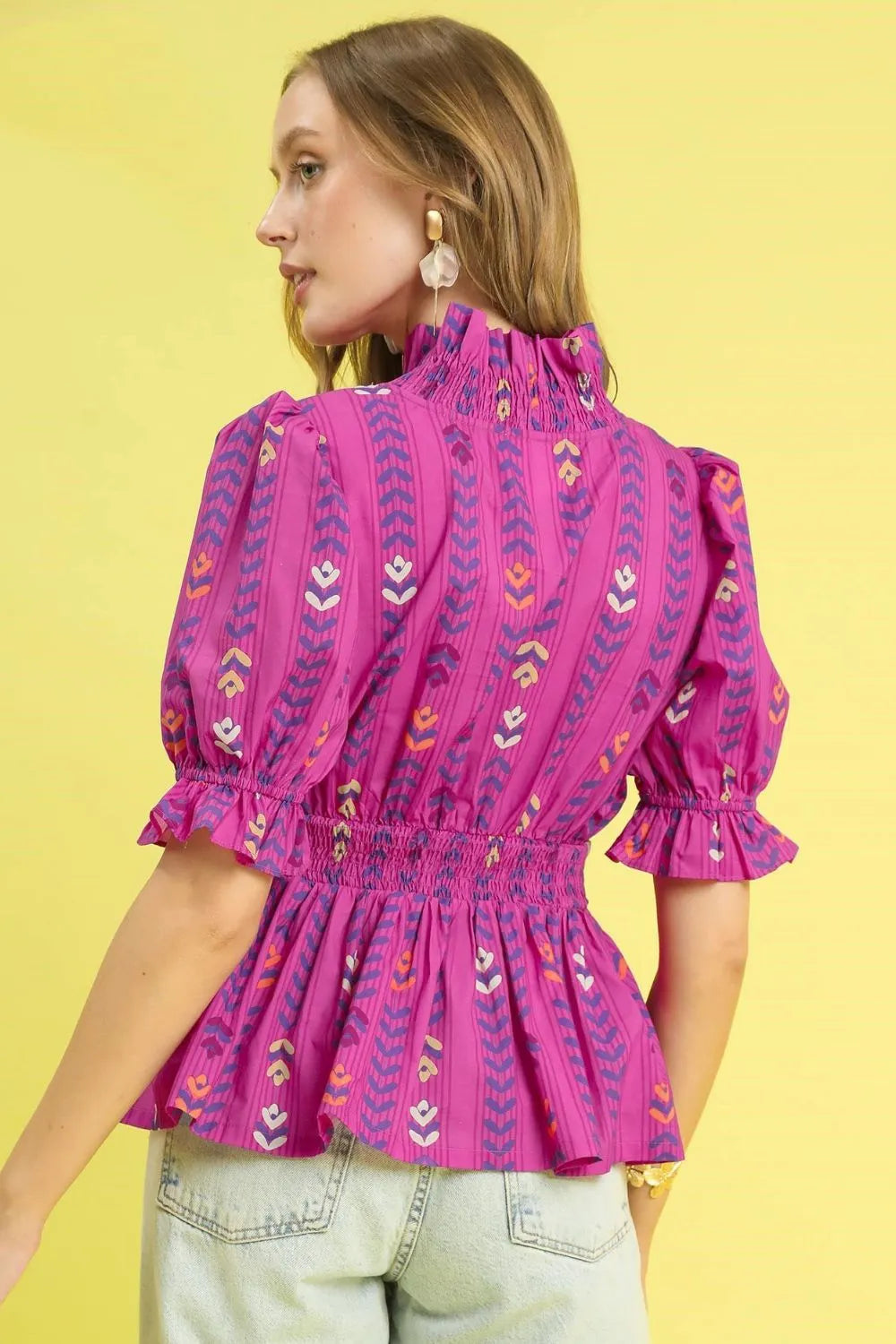 Nomadic Muse Magenta Peplum Blouse