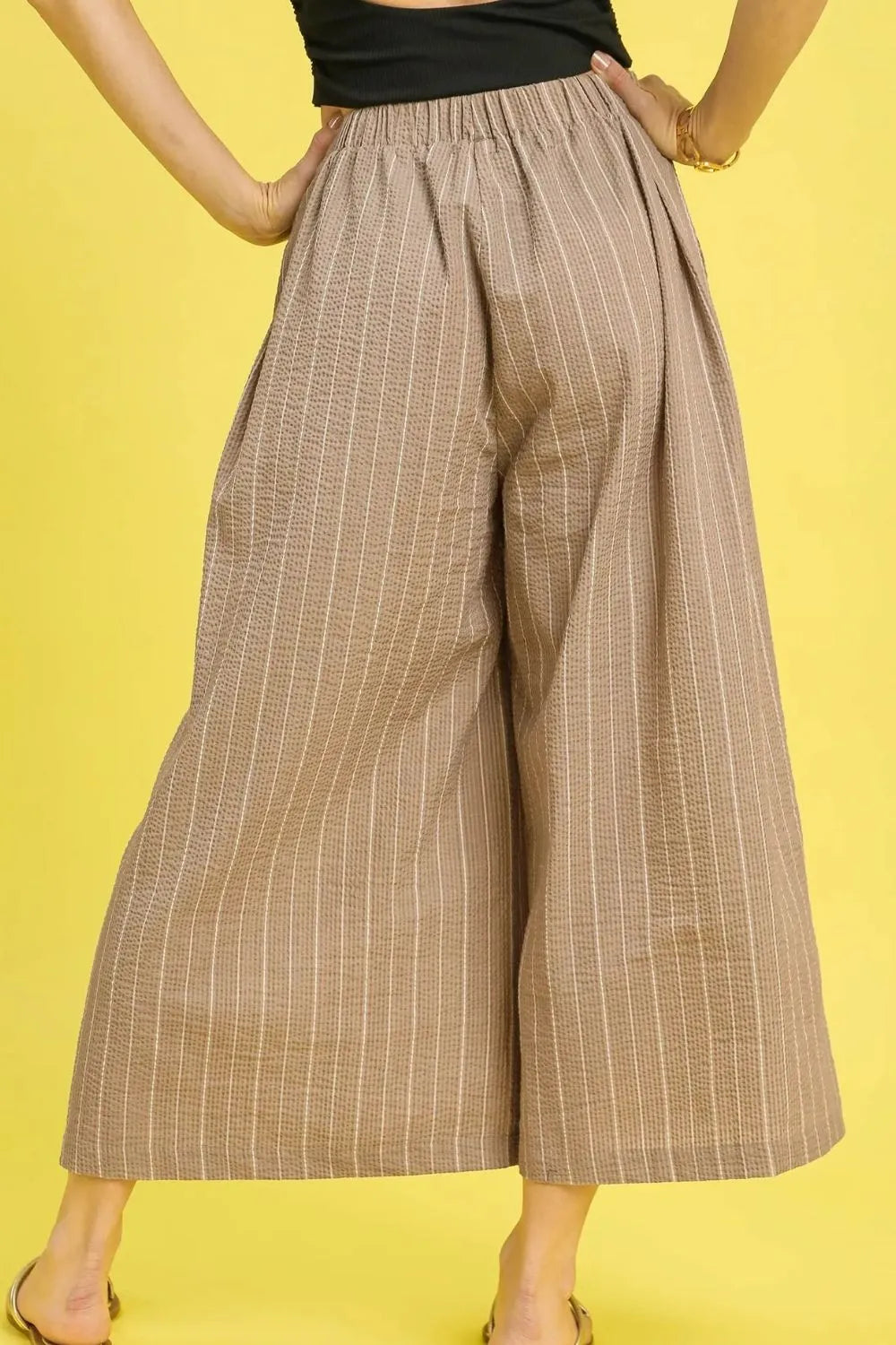 Santorini Breeze Umgee Pinstripe Crop Palazzo Pants