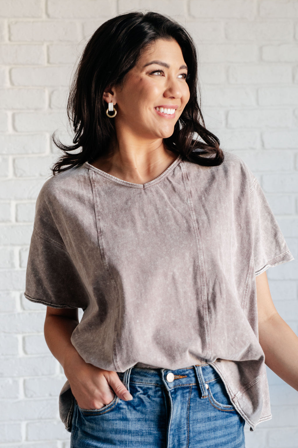 Here for the Vibes 100 Cotton Mineral Wash Tee