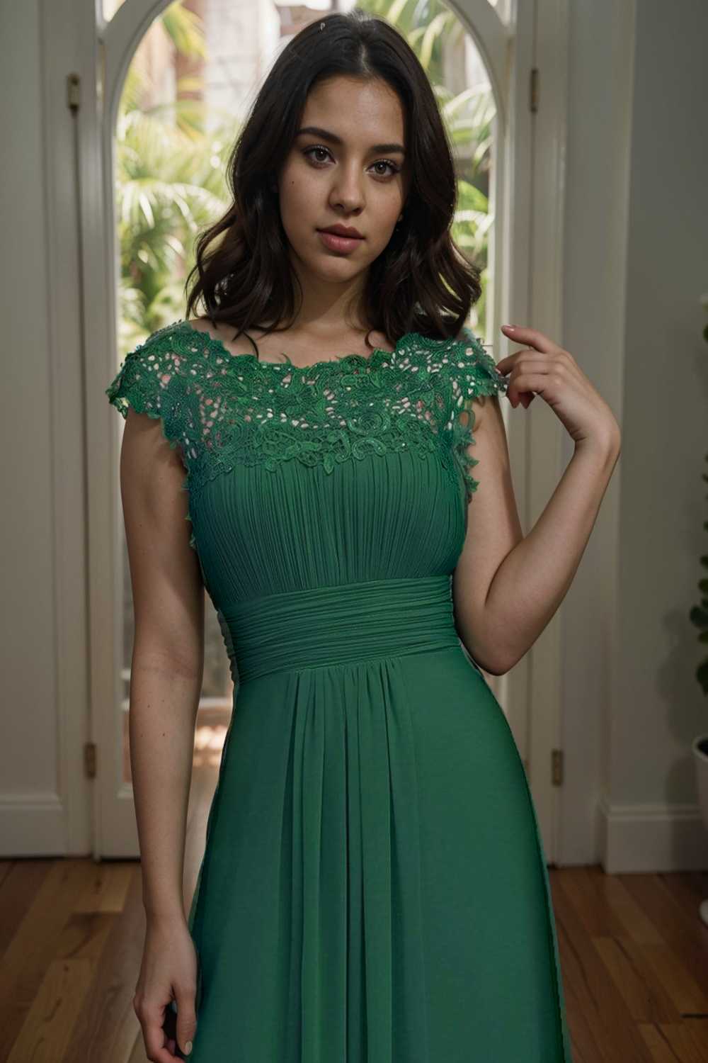 chic cap sleeve lace maxi chiffon bridesmaid gown