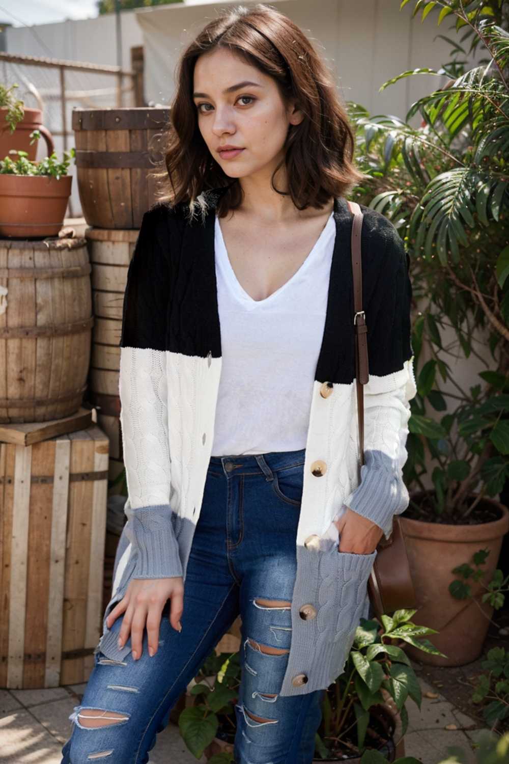 cozy cable knit button front long sleeve cardigan