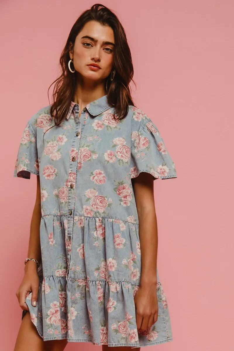 Rosewood Dreams Cotton Shirt Dress