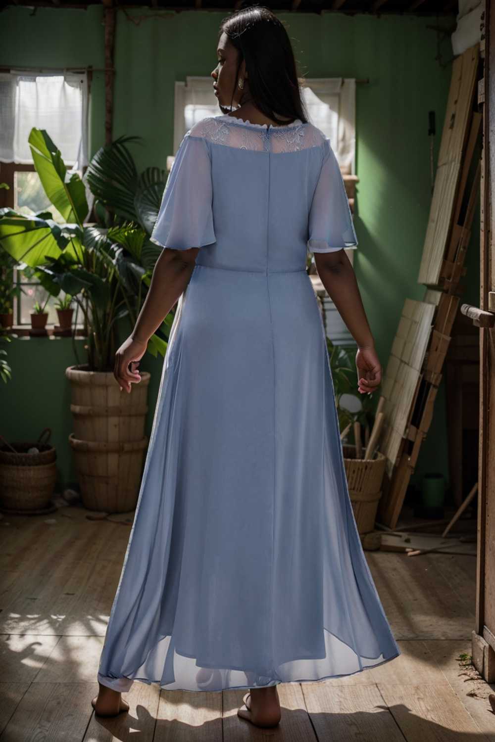 elegant boat neck a line midi dress for plus size women
