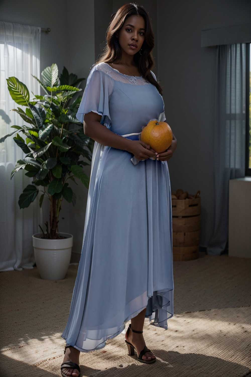 elegant boat neck a line midi dress for plus size women