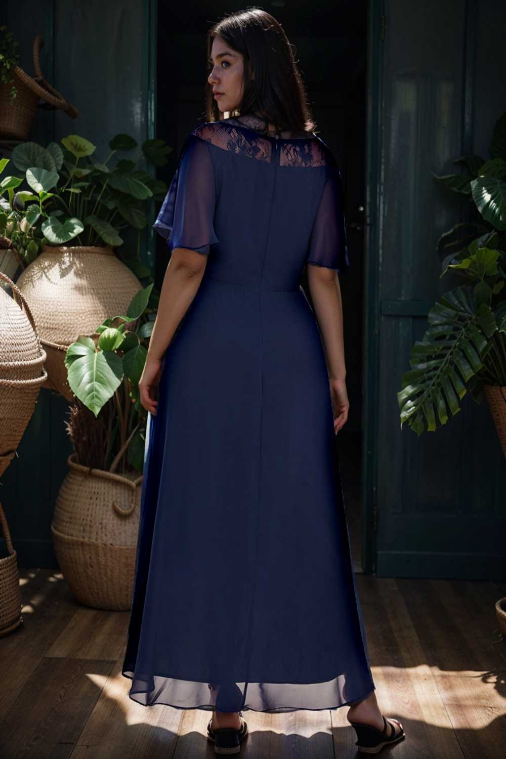 elegant boat neck a line midi dress for plus size women