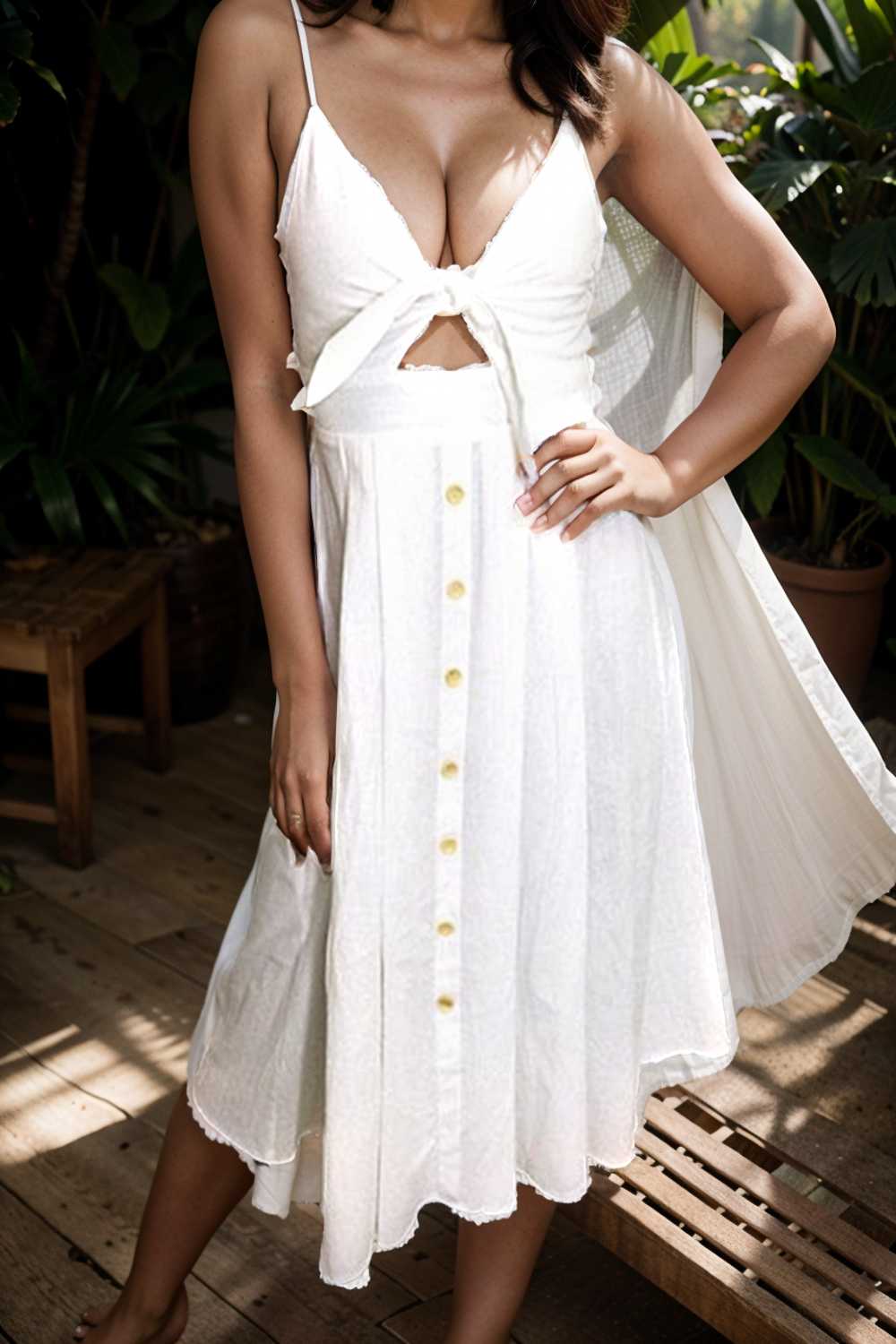 floral v neck tie spaghetti strap beach midi dress