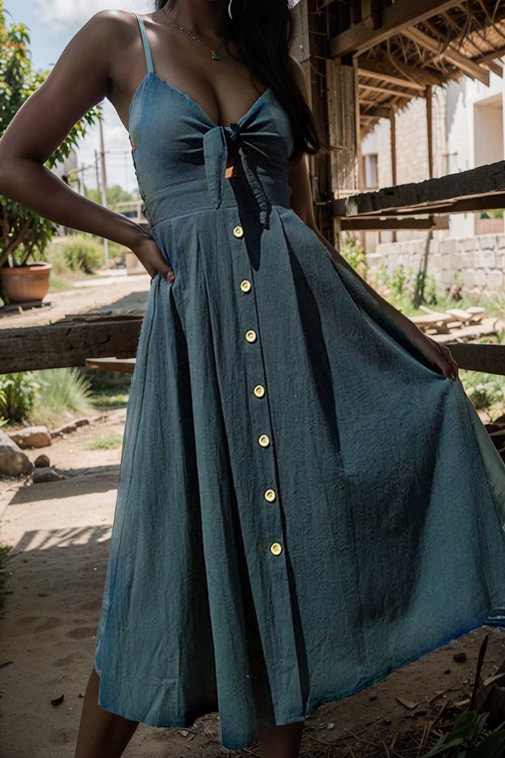 floral v neck tie spaghetti strap beach midi dress