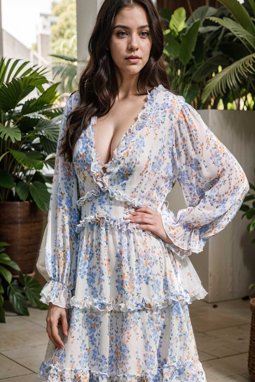 loose leopard print v neck dress drop shoulder a line closed cape paneled