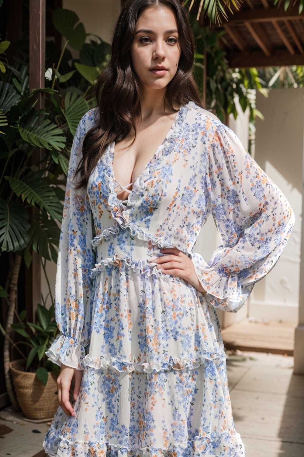 loose leopard print v neck dress drop shoulder a line closed cape paneled
