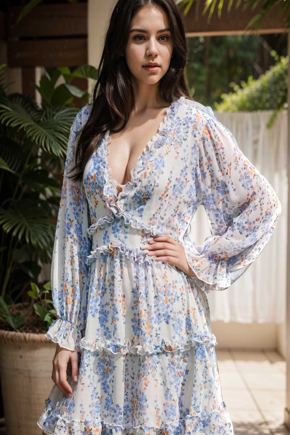 loose leopard print v neck dress drop shoulder a line closed cape paneled