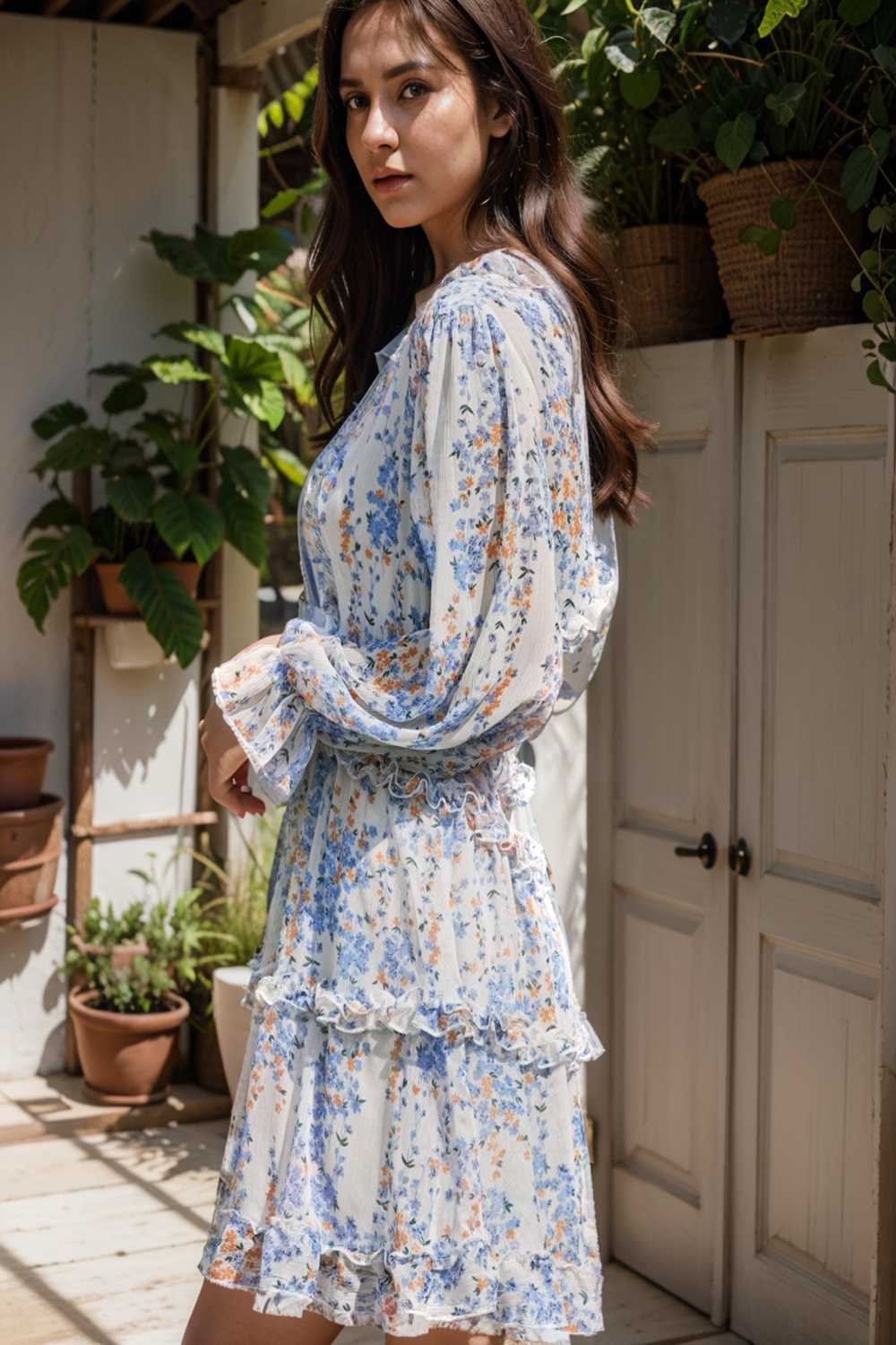 loose leopard print v neck dress drop shoulder a line closed cape paneled