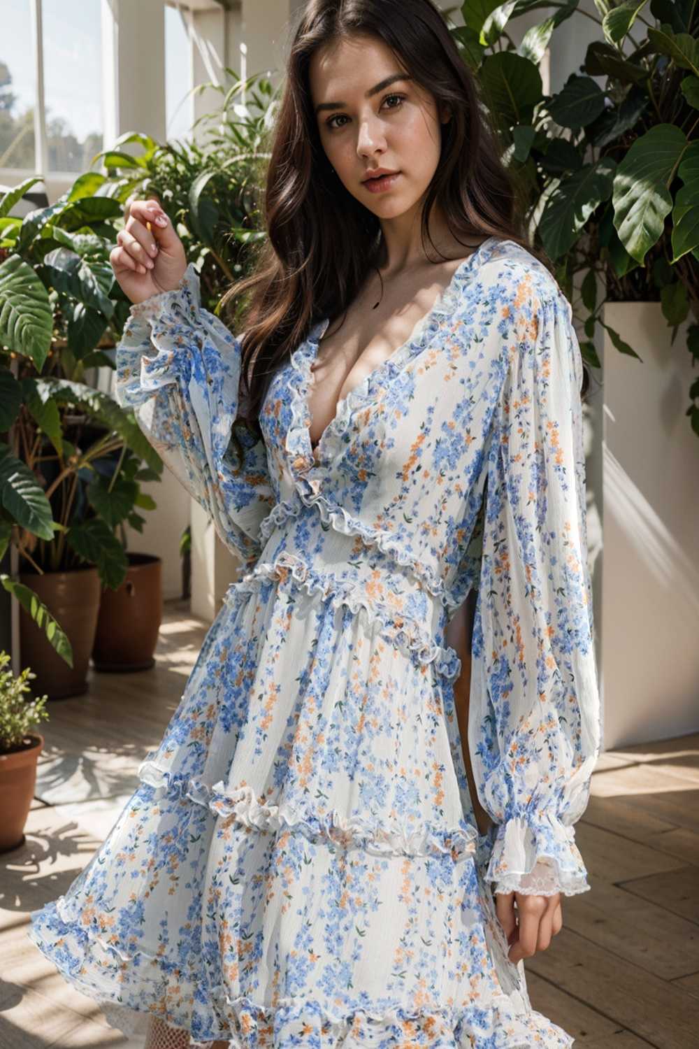 loose leopard print v neck dress drop shoulder a line closed cape paneled