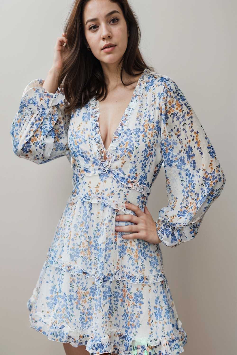 loose leopard print v neck dress drop shoulder a line closed cape paneled