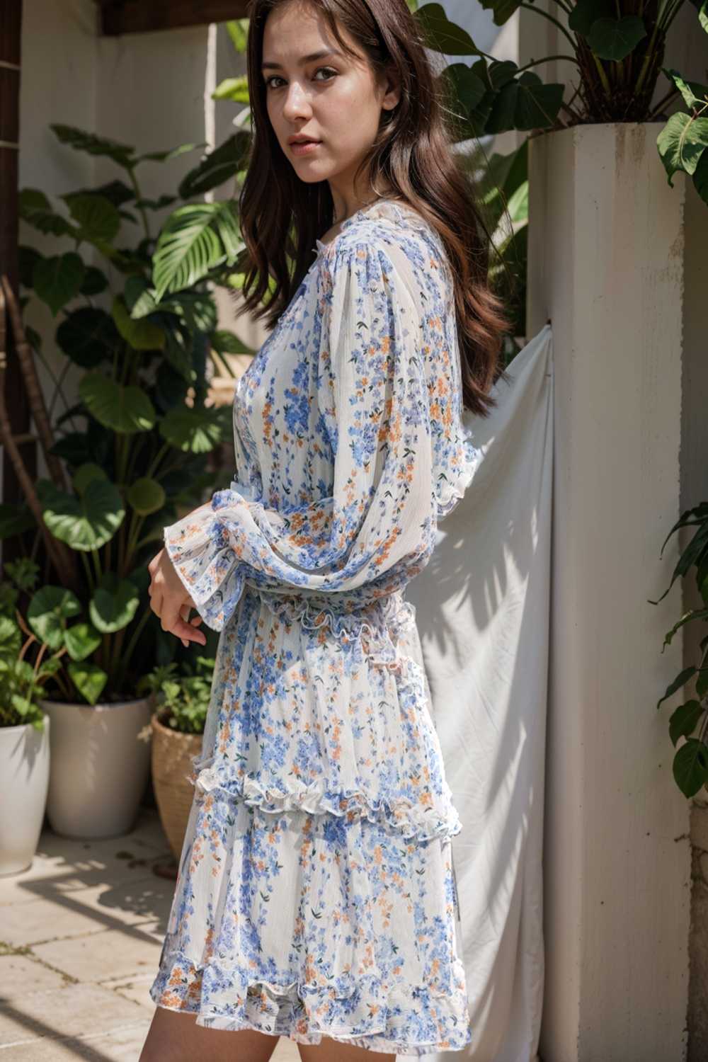 loose leopard print v neck dress drop shoulder a line closed cape paneled
