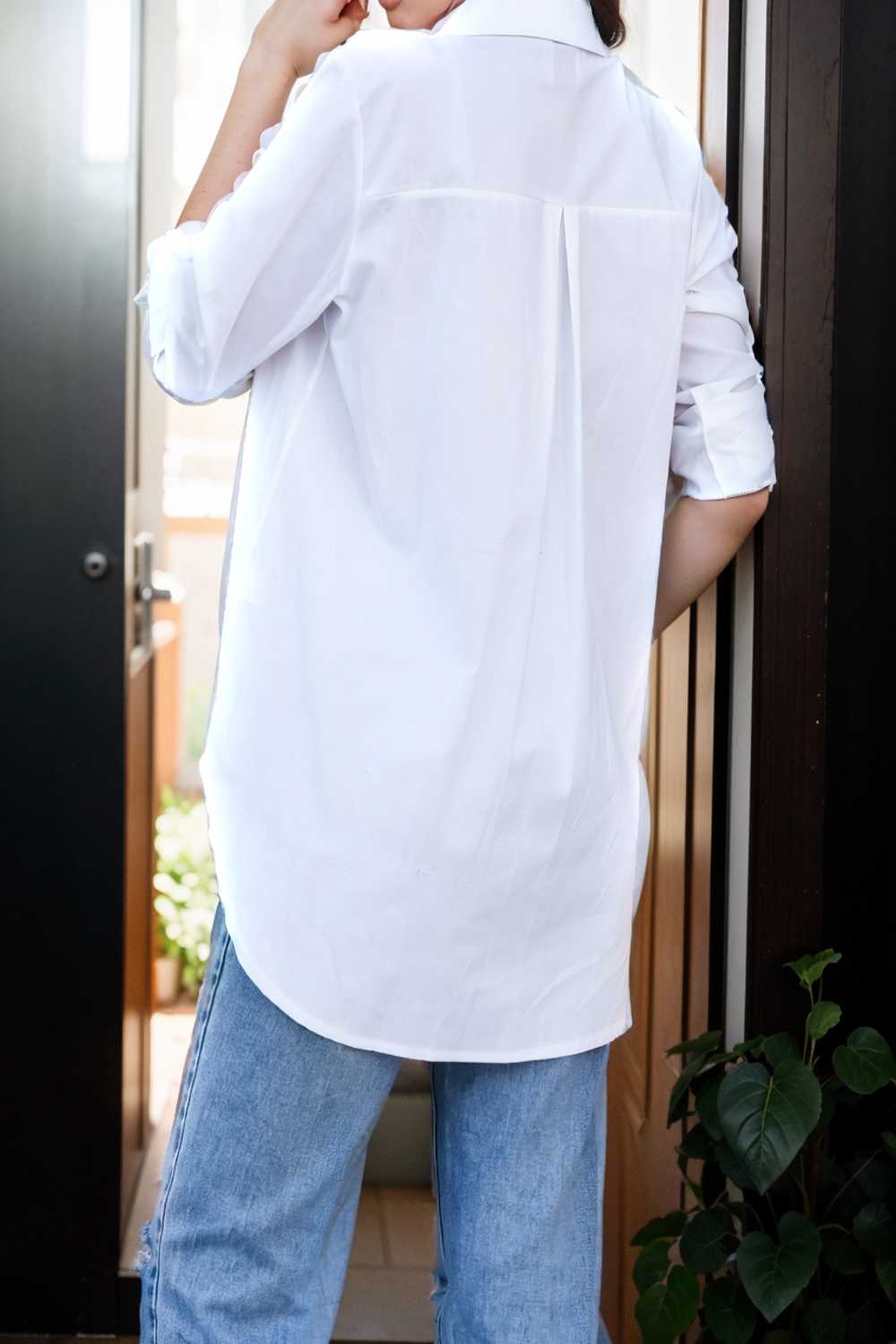 simple long sleeve v neck button blouses