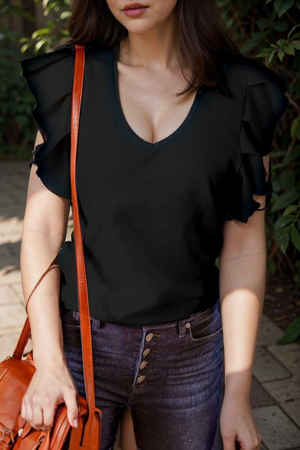 simple round neck pleated short sleeve t shirt circular cap drop shoulder scoop jewel closed