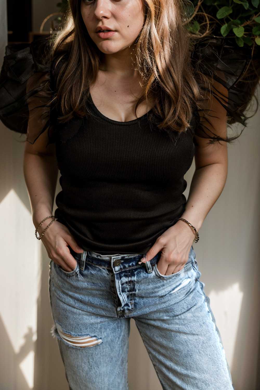 simple round neck pleated short sleeve t shirt circular cap drop shoulder scoop jewel closed