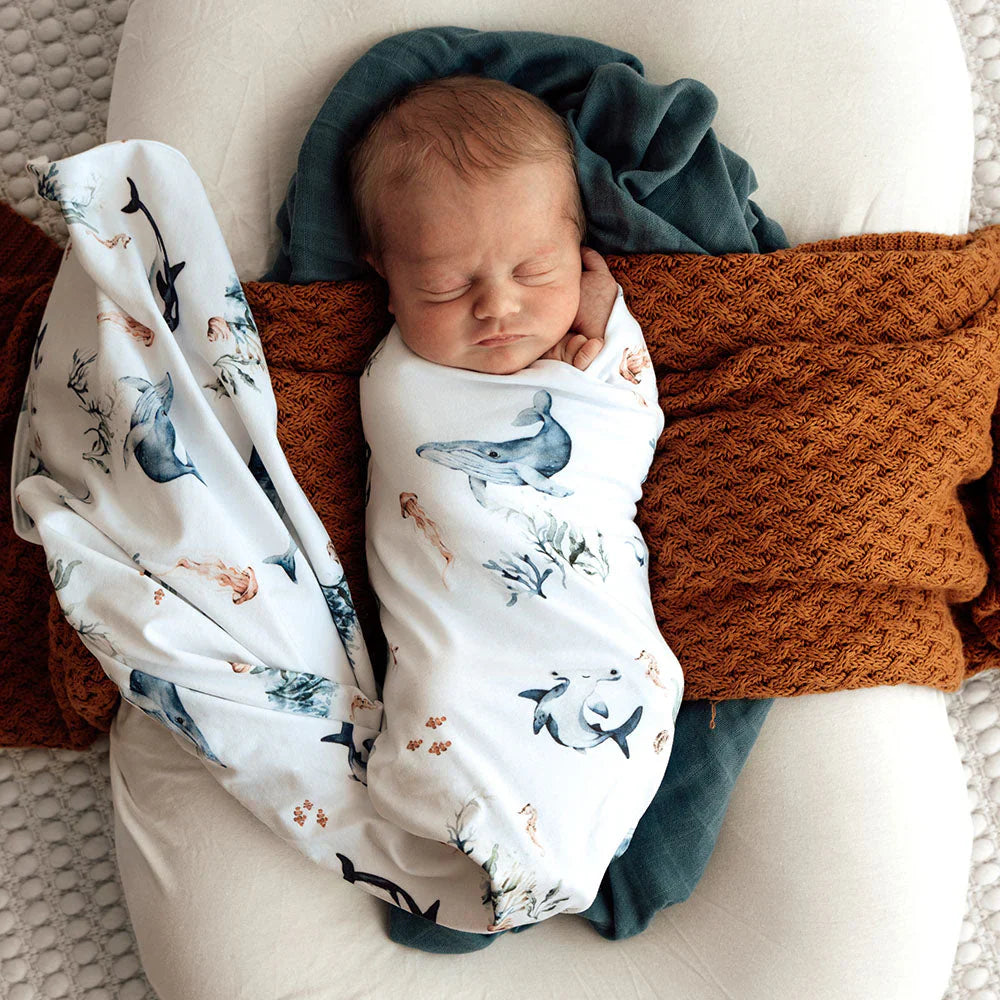 Ocean Organic Jersey Wrap & Beanie Set