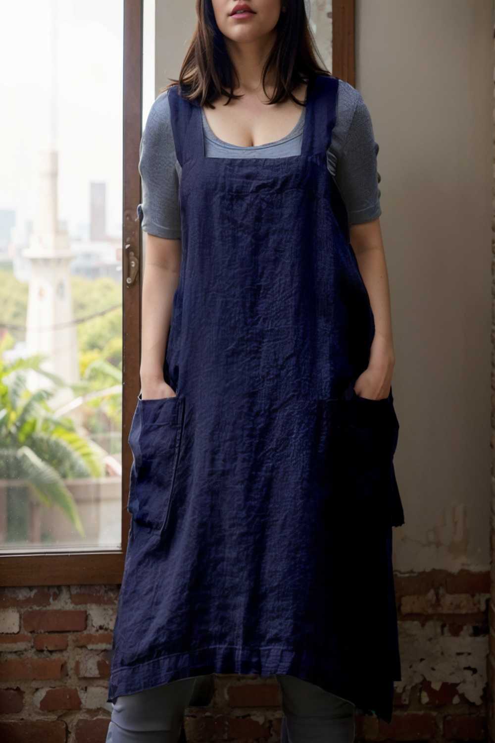 solid home service loose short dress with pocket bare a line square tube