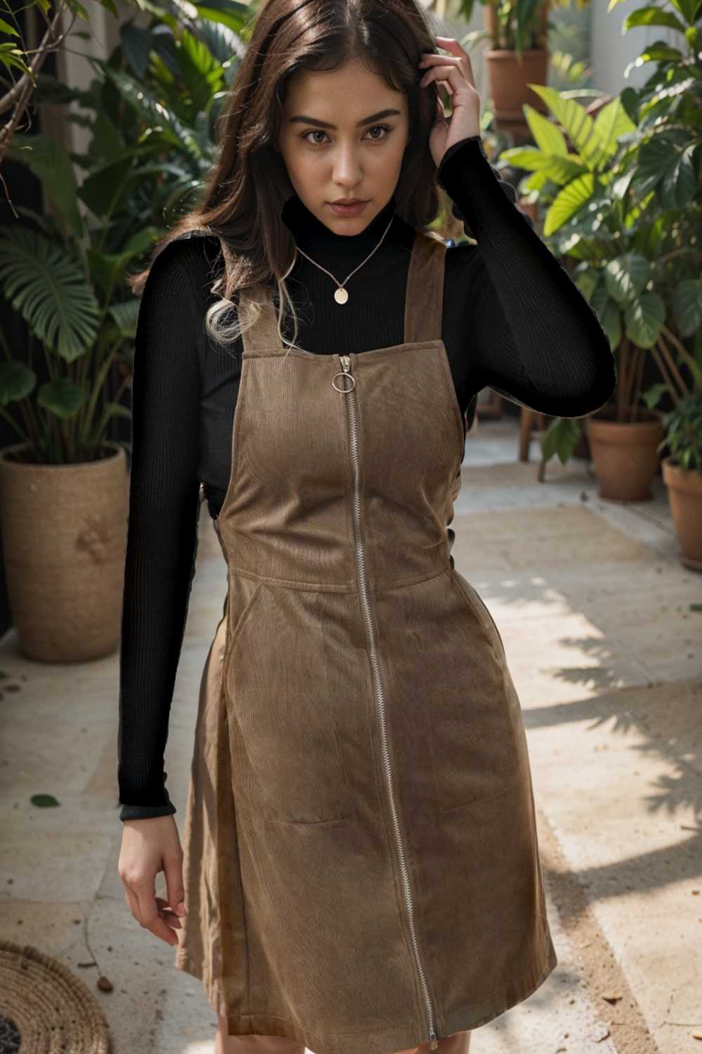 solid home service loose short dress with pocket bare a line square tube