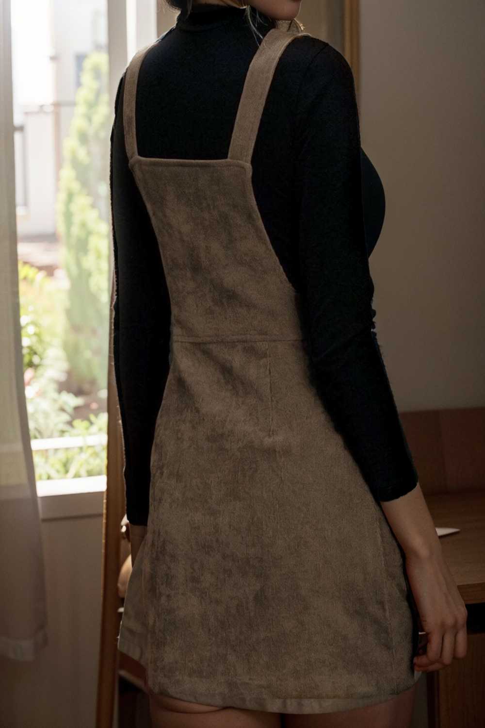 solid home service loose short dress with pocket bare a line square tube