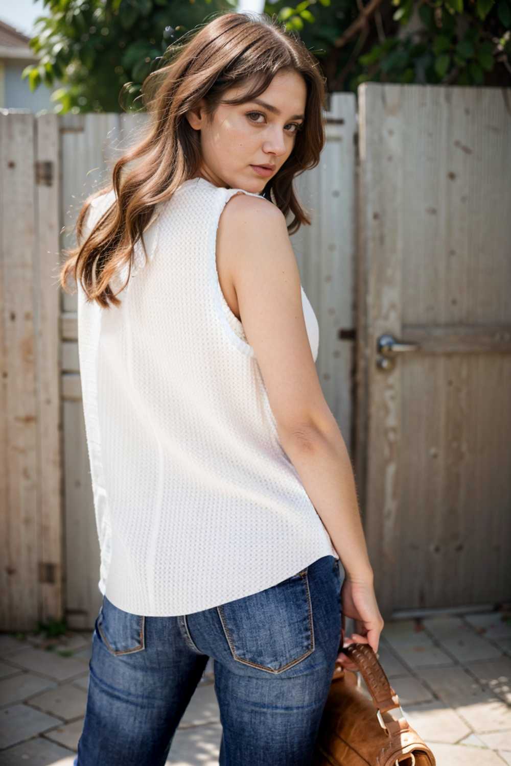 solid round neck sleeveless top vest