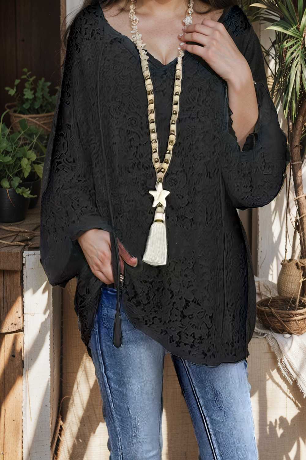 women s blouse white floral lace long sleeve daily vacation streetwear elegant casual v neck plus size l
