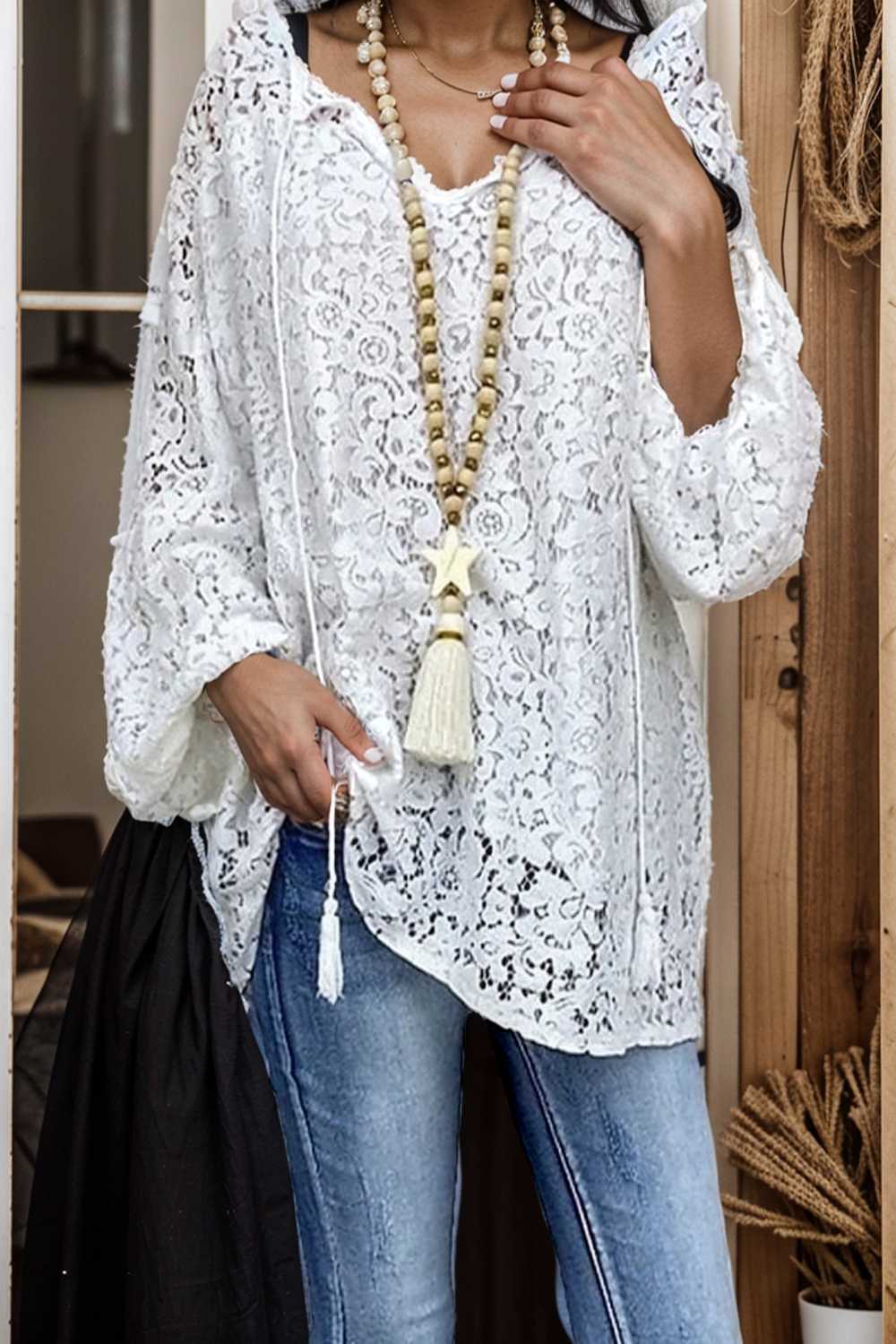 women s blouse white floral lace long sleeve daily vacation streetwear elegant casual v neck plus size l