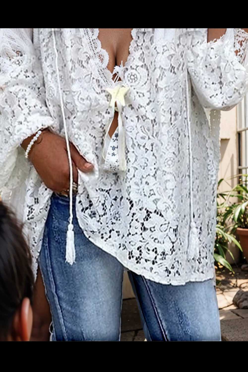women s blouse white floral lace long sleeve daily vacation streetwear elegant casual v neck plus size l