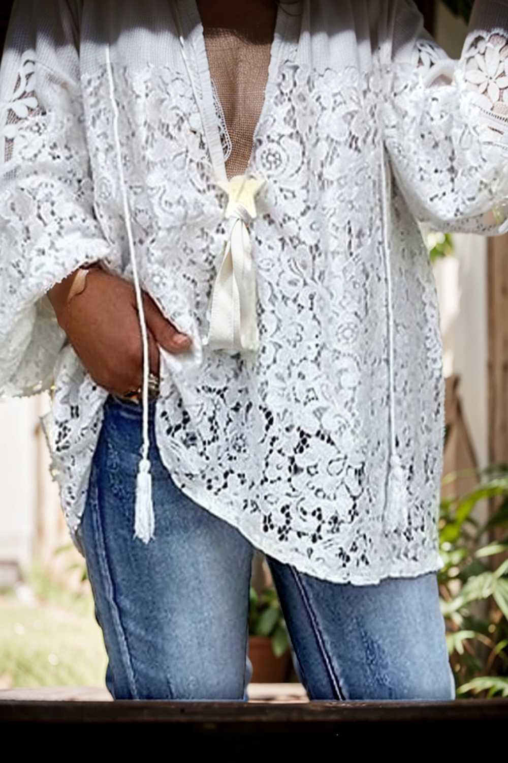 women s blouse white floral lace long sleeve daily vacation streetwear elegant casual v neck plus size l