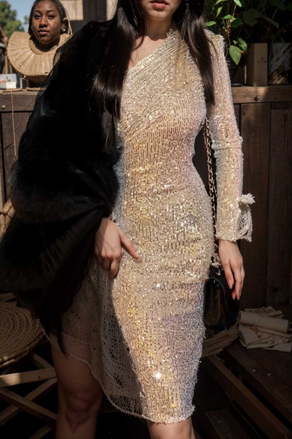 women s dresses fashion sequined one shoulder wrap up evening dress