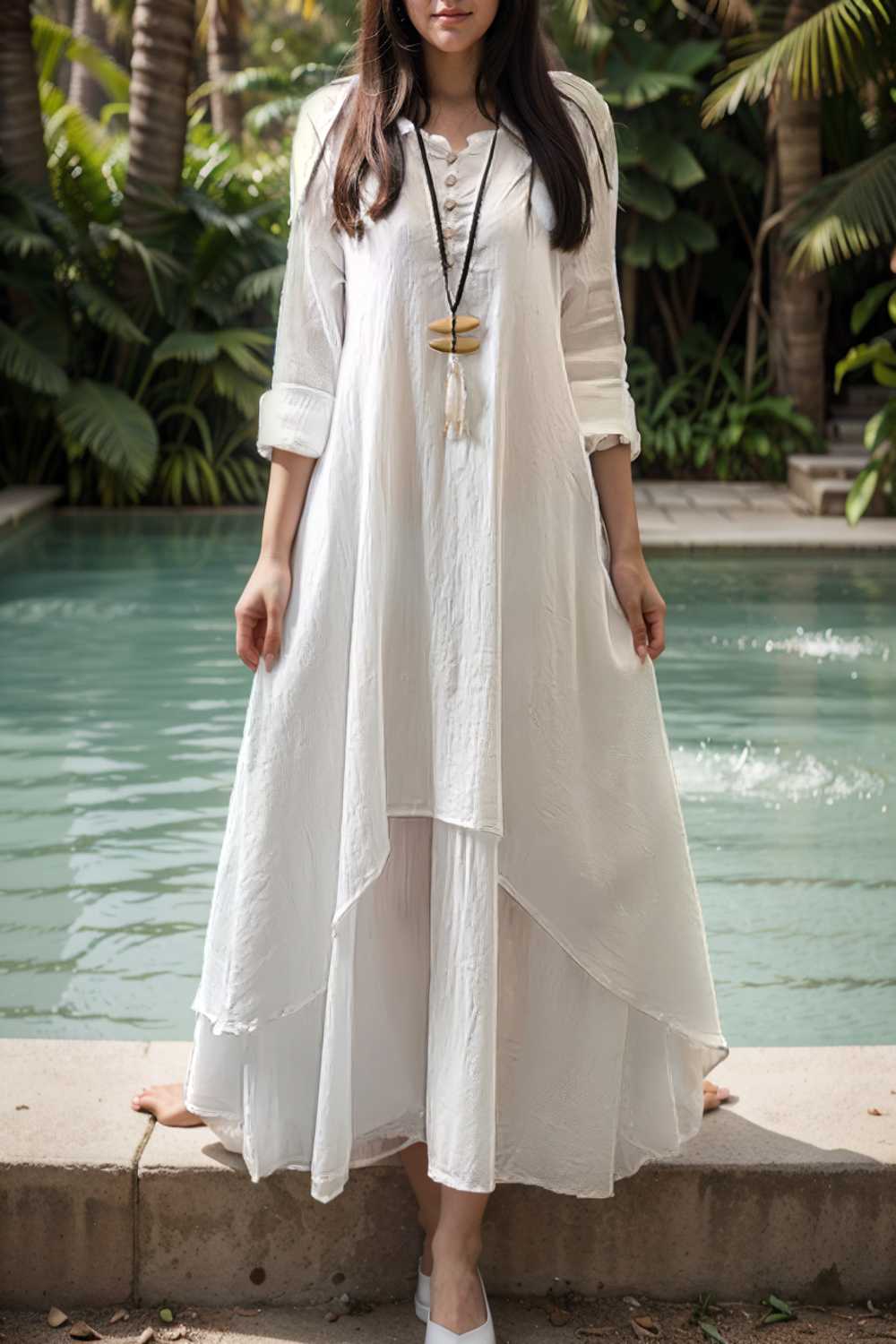 women s plus size casual dress swing dress solid color long dress maxi dress long sleeve button fake two piece v neck